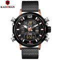 KADEMAN 9071 Creative LED Digital Watch Dual Display Fashion Sport Watches Quartz Male Clock Stainless Steel Relogio Masculino